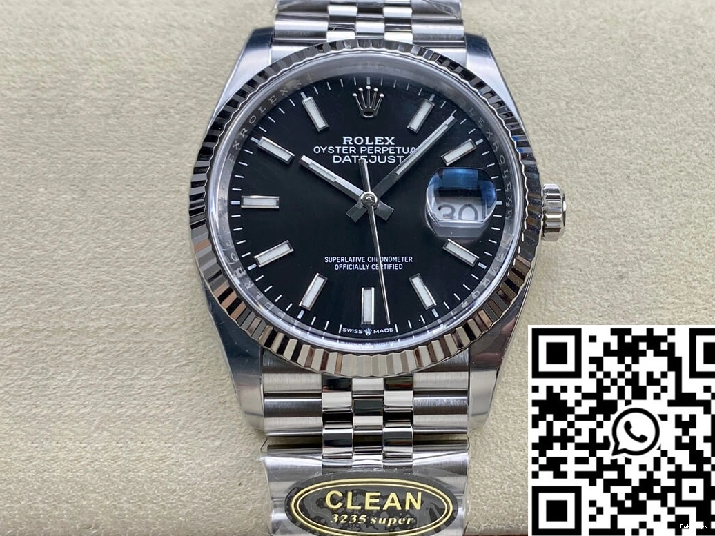 Datejust M126234-0015 Clean Timeless 673 Rolex Black Dial 36MM Factory 0812